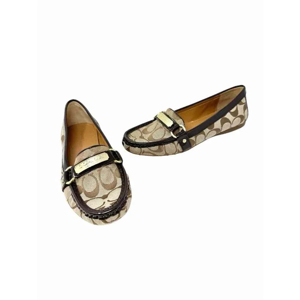 Shoe Size 38 Coach Tan Canvas Flats